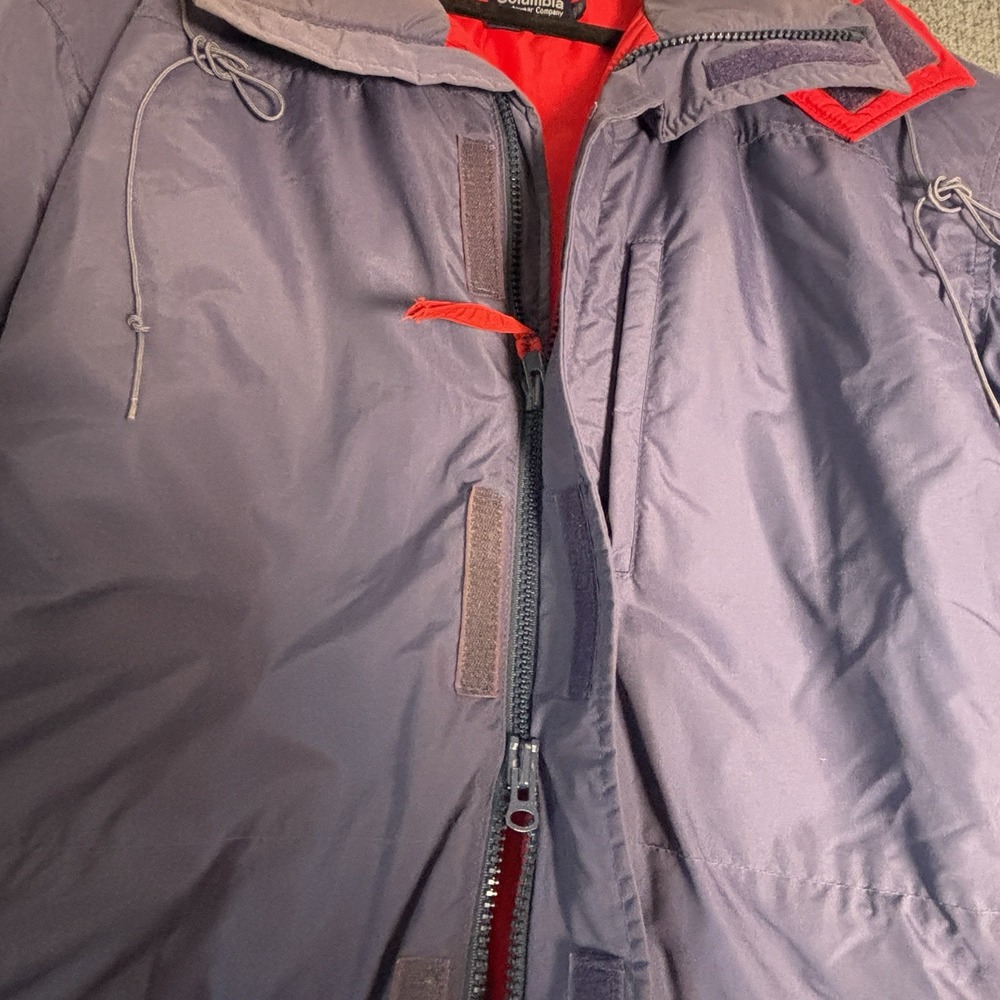 Columbia Parka‎ Jacket Men's L Navy Red Radial Sleeve Thinsulate Outdoors WM5040 - Picture 3 of 16